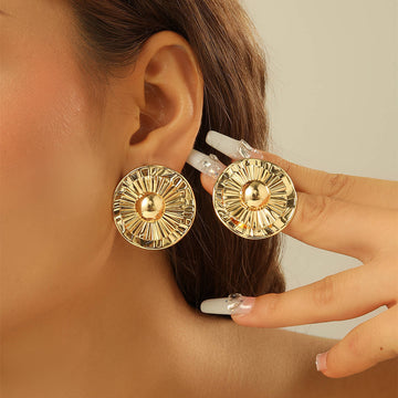 Irregular Exaggerated Circle Stud Earrings For Women Fashion